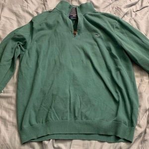 Men's VINEYARD VINES Cotton Sweater Green 1/4-Zip